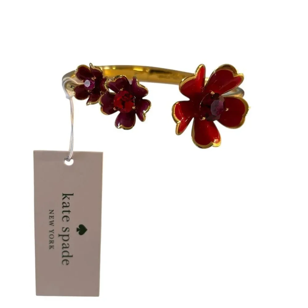 Kate Spade Gorgeous Blushing Blooms Hinged Cuff.